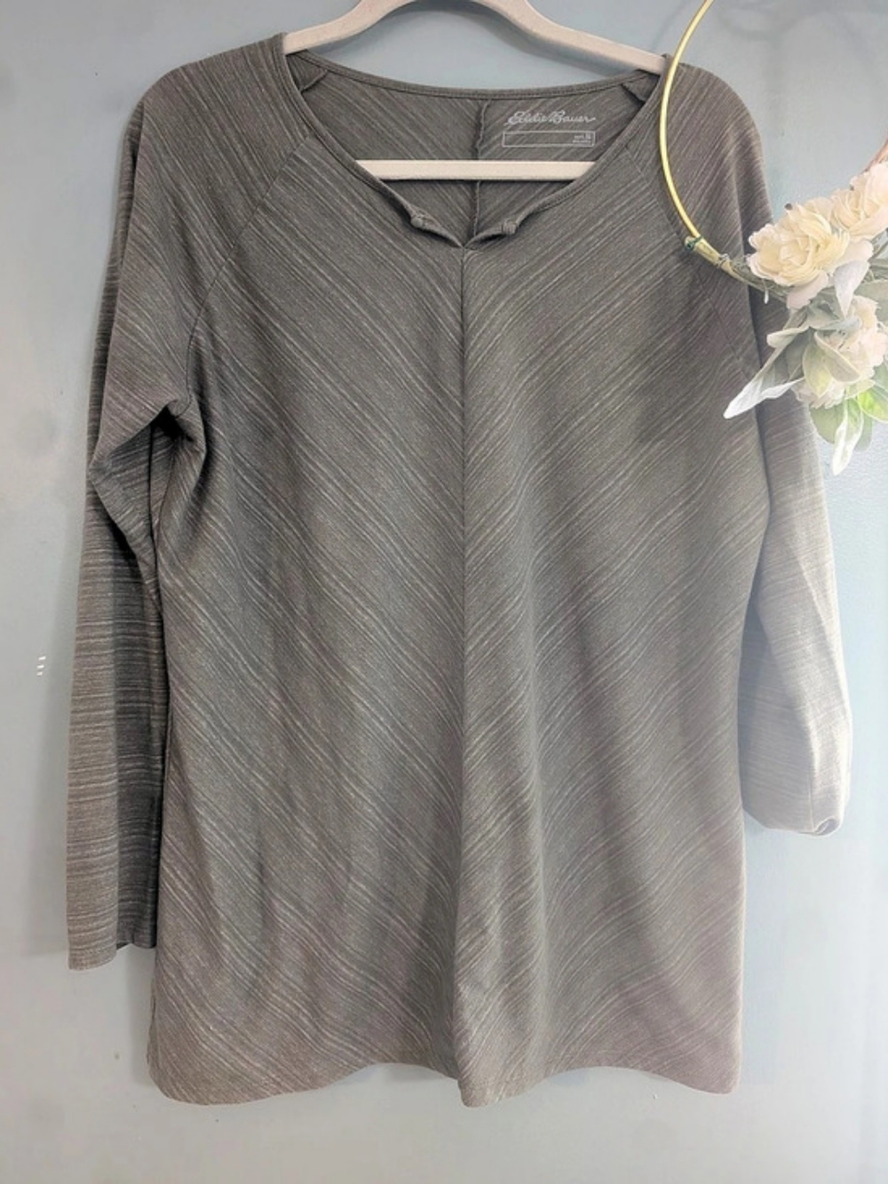 Eddie Bauer Women's Long Sleeve Tunic in Gray XL Like New